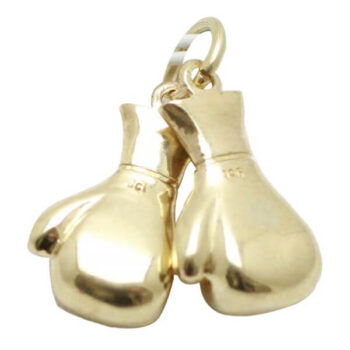 9ct Solid Gold Boxing Glove Pair Medium Separated