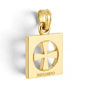 18ct solid gold Bushido Cross Thick pendant with bail